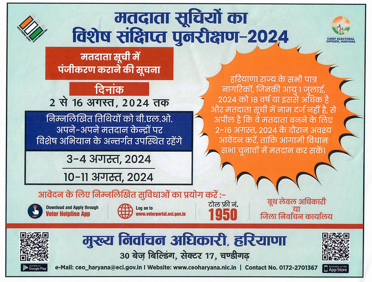 Special Summary Revision of Electoral Rolls - 2024